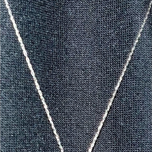 10K White Gold Diamond Cross Necklace - Picture 3 of 5